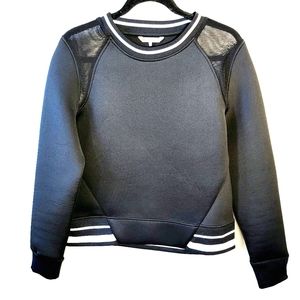 C&C California | Sporty light weight black sweater with white accents, size M.